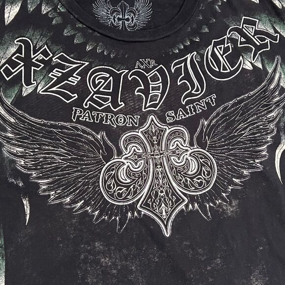 🔥☠️ Y2K XZAVIER UNLIMITED PATRON SAINT Affliction Style Graphic Tee 2XL - EUC - Picture 5 of 11